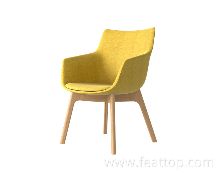 Simple Design Common Office Lounge Chair Living Wooden Legs Short Lounge Chair